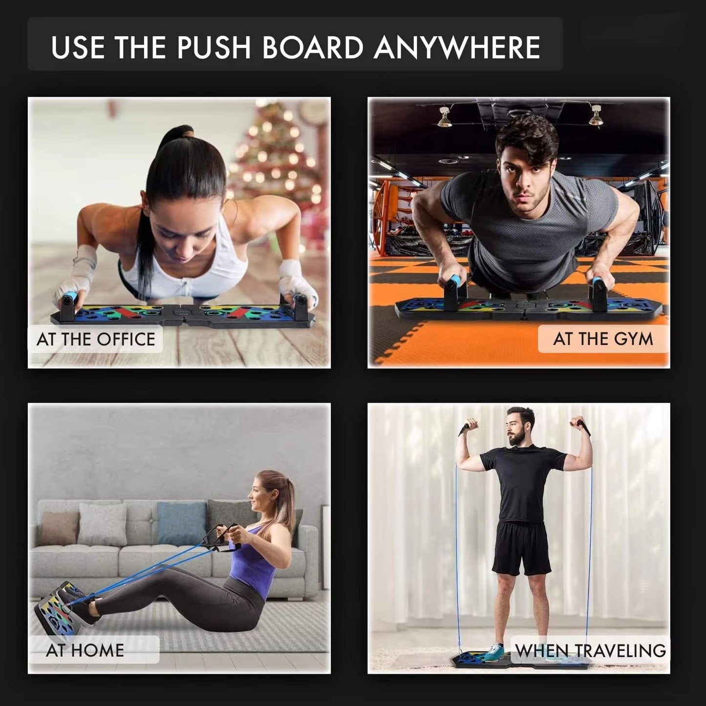 Ultimate Portable Push-Up Board Set - Versatile Fitness Equipment for Chest, Arms, and Back Training