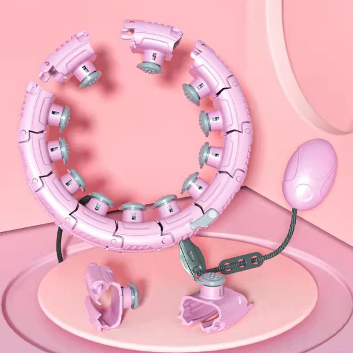 Smart Weighted Hula Hoop - 2-in-1 Fitness & Massage with Timer, Adjustable Size for Adults & Kids