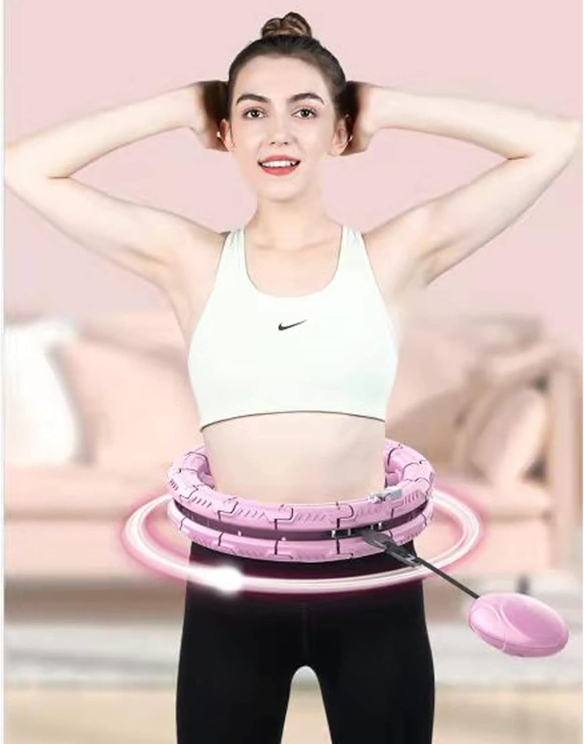 Smart Weighted Hula Hoop - 2-in-1 Fitness & Massage with Timer, Adjustable Size for Adults & Kids