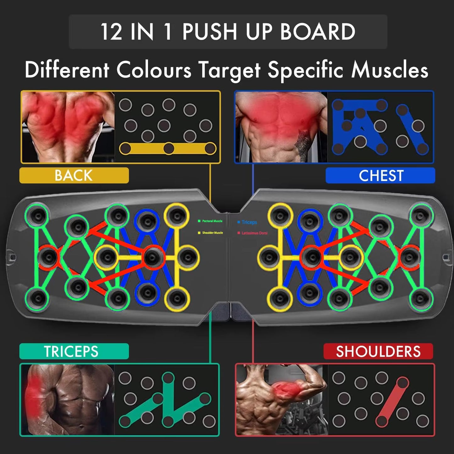 Ultimate Portable Push-Up Board Set - Versatile Fitness Equipment for Chest, Arms, and Back Training
